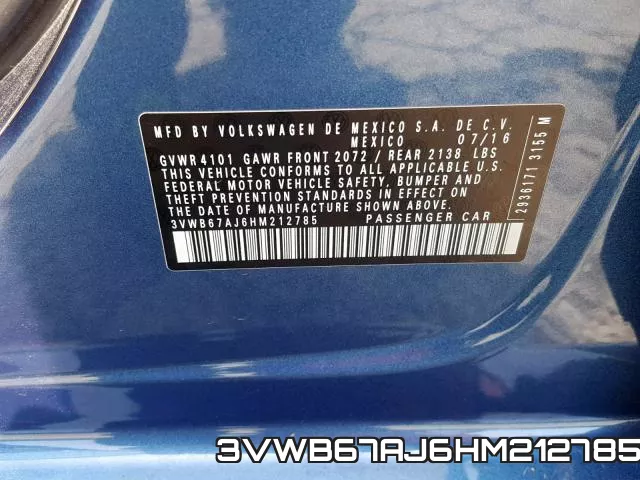 3VWB67AJ6HM212785 фото 2