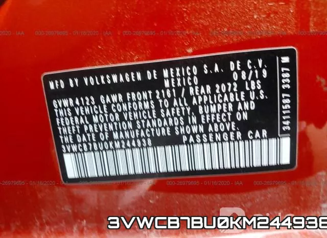 3VWCB7BU0KM244938 фото 10