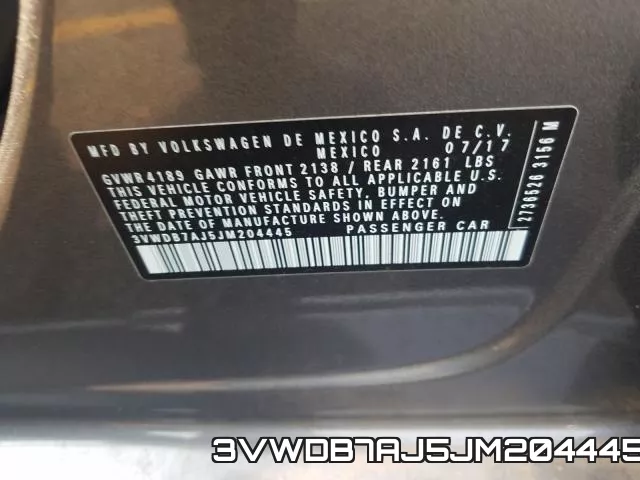 3VWDB7AJ5JM204445 фото 2