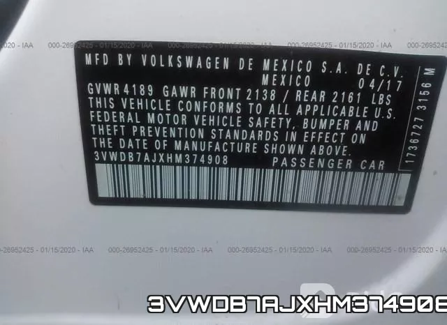 3VWDB7AJXHM374908 фото 10