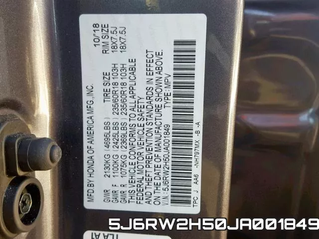 5J6RW2H50JA001849 фото 2