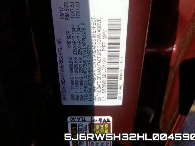 5J6RW5H32HL004590 фото 2