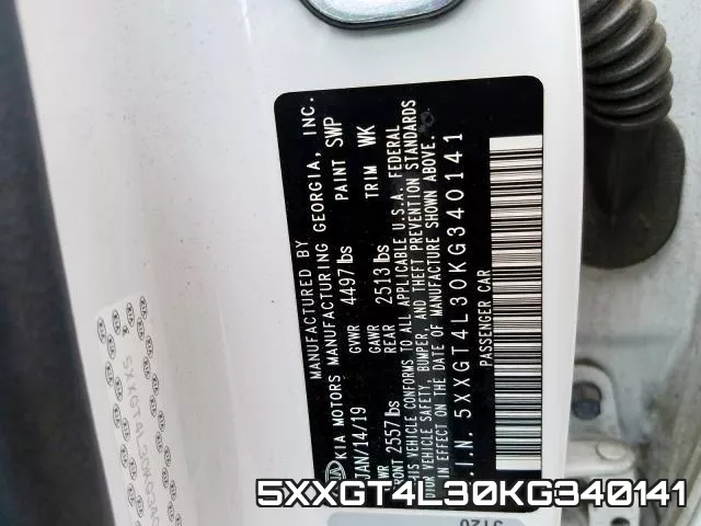 5XXGT4L30KG340141 фото 2