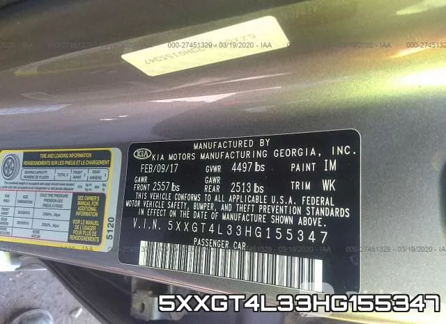 5XXGT4L33HG155347 фото 10