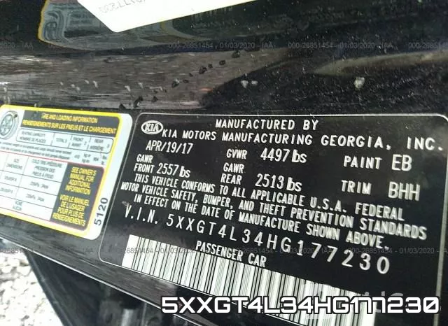 5XXGT4L34HG177230 фото 10