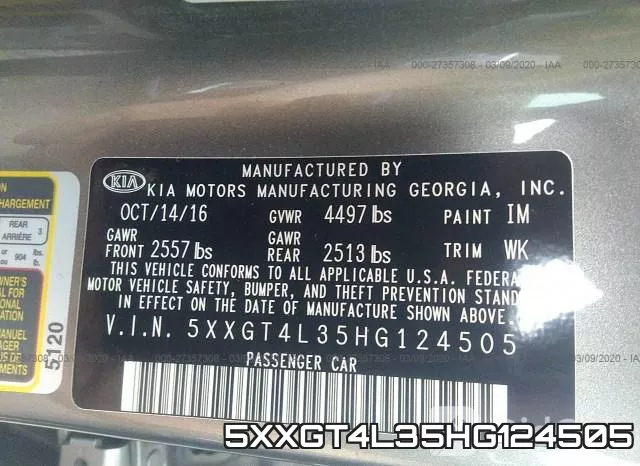 5XXGT4L35HG124505 фото 10