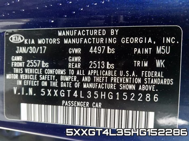 5XXGT4L35HG152286 фото 2