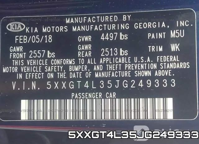 5XXGT4L35JG249333 фото 9