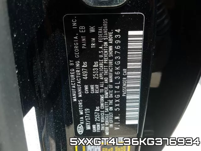 5XXGT4L36KG376934 фото 2