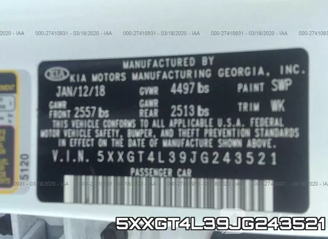5XXGT4L39JG243521 фото 10