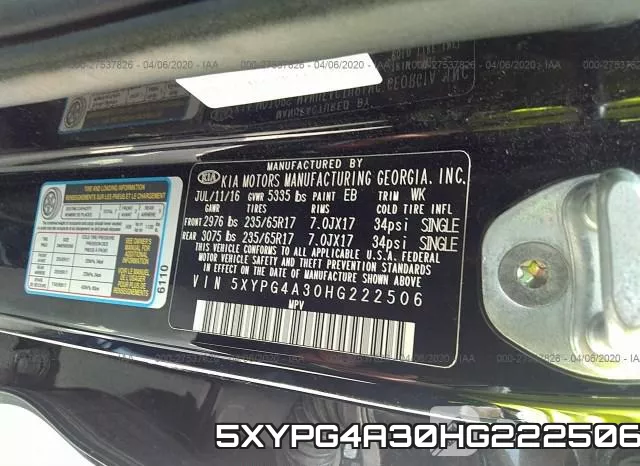 5XYPG4A30HG222506 фото 10