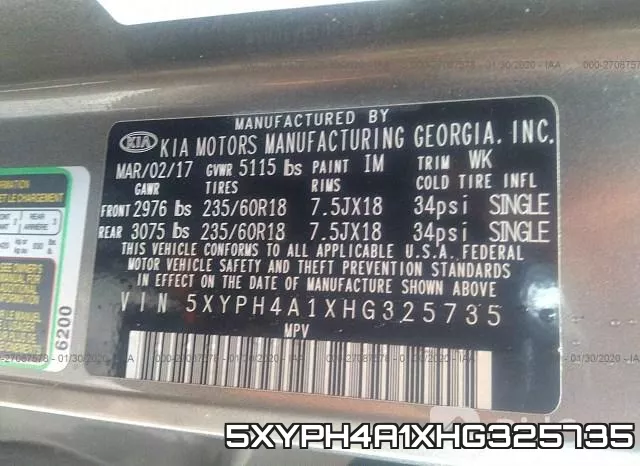 5XYPH4A1XHG325735 фото 10