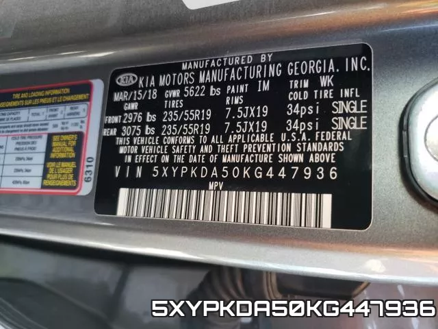 5XYPKDA50KG447936 фото 2