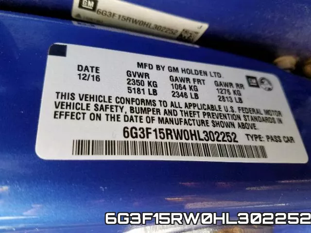 6G3F15RW0HL302252 фото 2