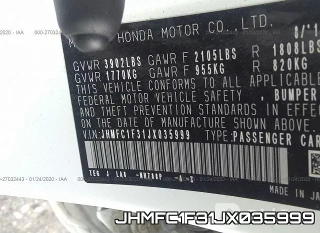 JHMFC1F31JX035999 фото 10