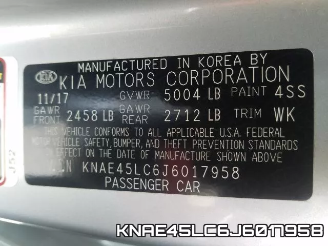 KNAE45LC6J6017958 фото 2