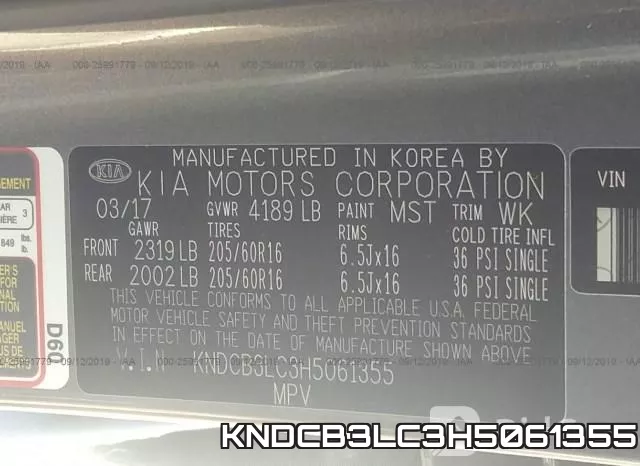 KNDCB3LC3H5061355 фото 10