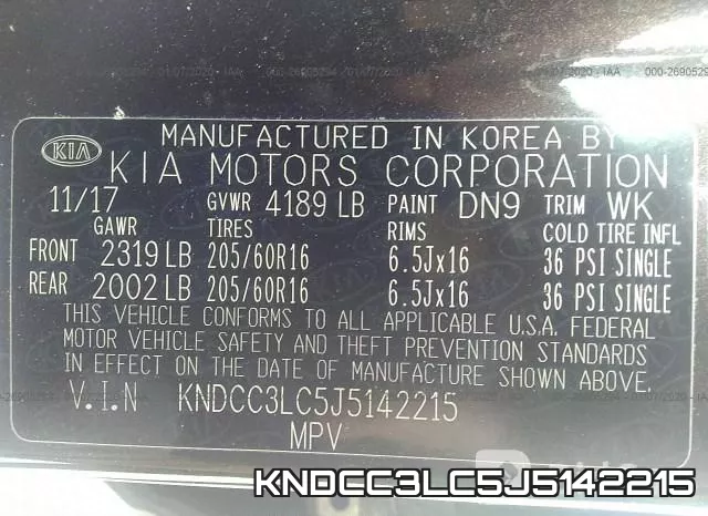 KNDCC3LC5J5142215 фото 10