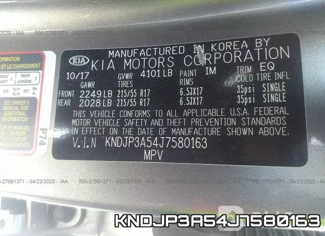 KNDJP3A54J7580163 фото 10