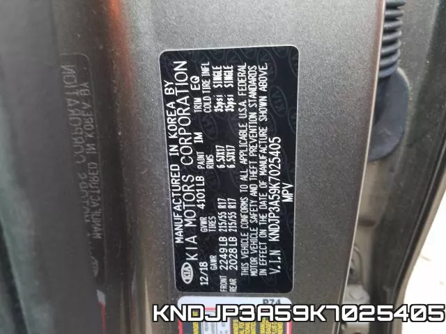 KNDJP3A59K7025405 фото 2