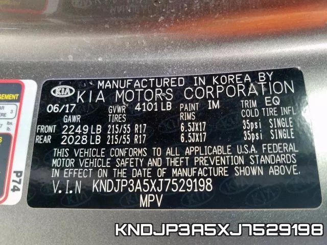 KNDJP3A5XJ7529198 фото 2