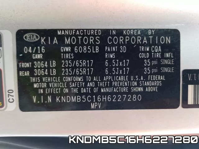 KNDMB5C16H6227280 фото 2