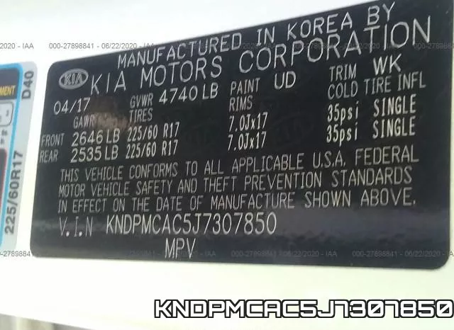 KNDPMCAC5J7307850 фото 10