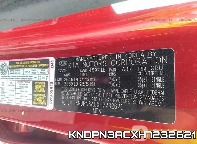 KNDPN3ACXH7232621 фото 10