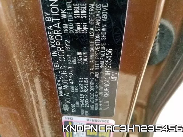 KNDPNCAC3H7235456 фото 2