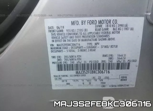 MAJ3S2FE8KC306716 фото 10