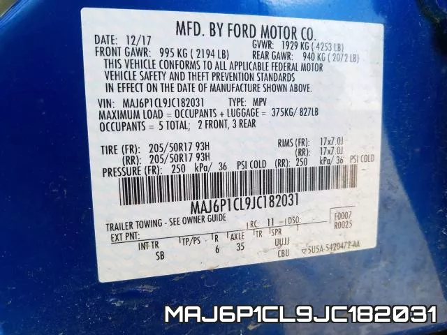 MAJ6P1CL9JC182031 фото 2