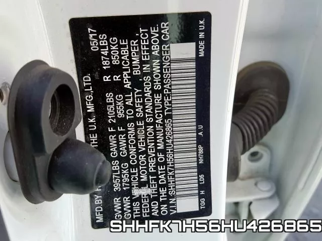 SHHFK7H56HU426865 фото 2