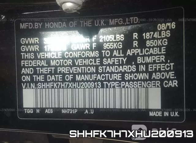 SHHFK7H7XHU200913 фото 10