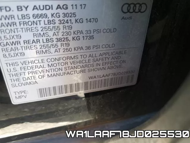WA1LAAF78JD025530 фото 2