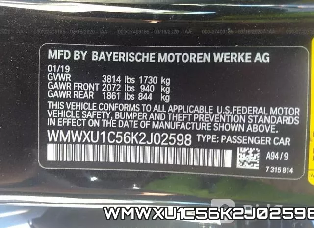 WMWXU1C56K2J02598 фото 10