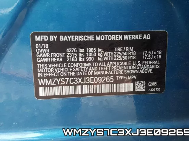 WMZYS7C3XJ3E09265 фото 2
