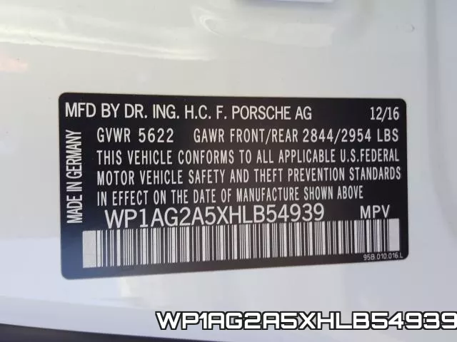 WP1AG2A5XHLB54939 фото 2