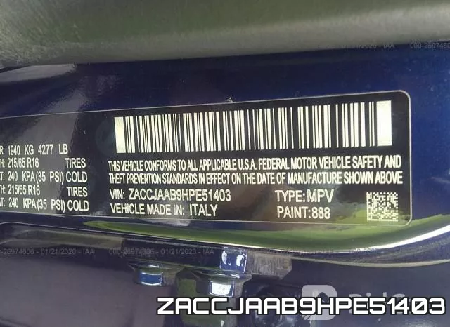 ZACCJAAB9HPE51403 фото 10