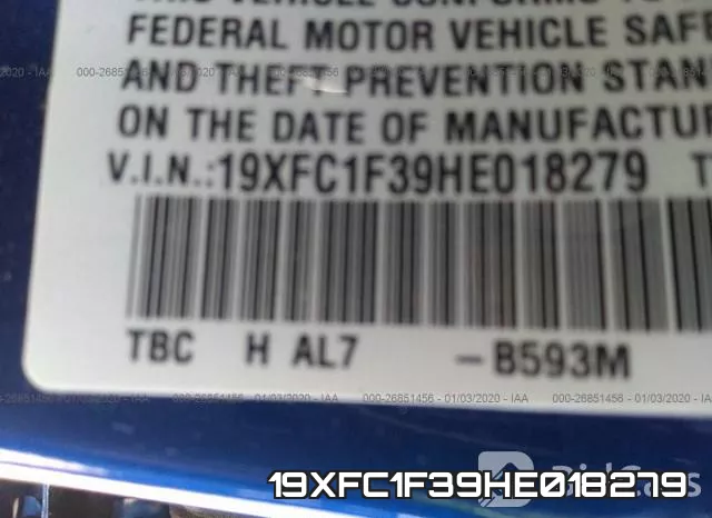 19XFC1F39HE018279 фото 10