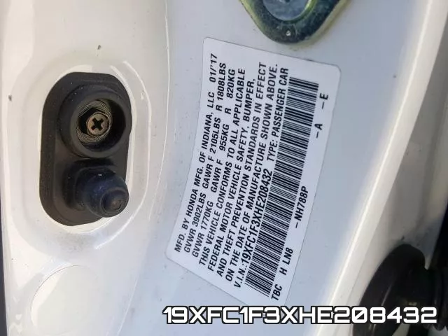 19XFC1F3XHE208432 фото 2