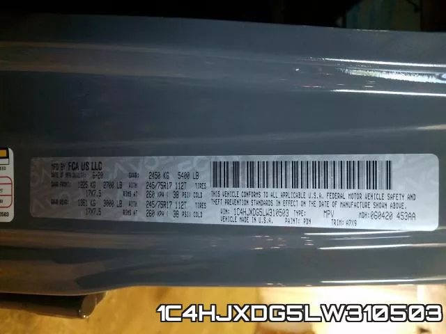 1C4HJXDG5LW310503 фото 2