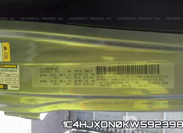 1C4HJXDN0KW592398 фото 10