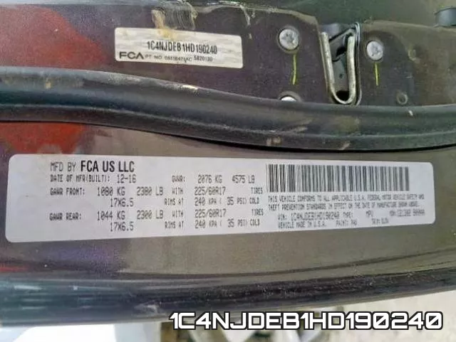 1C4NJDEB1HD190240 фото 2