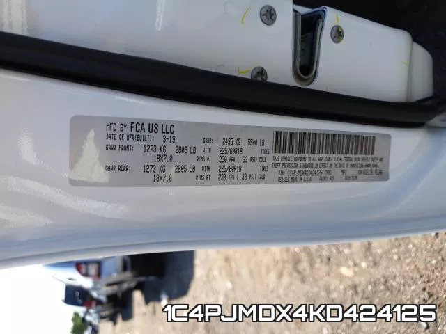1C4PJMDX4KD424125 фото 2
