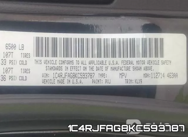 1C4RJFAG8KC593787 фото 10