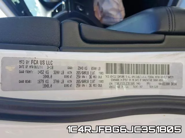 1C4RJFBG6JC351805 фото 2