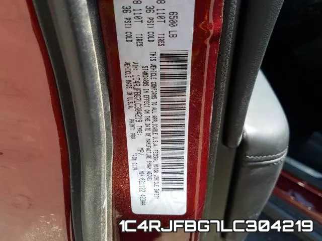 1C4RJFBG7LC304219 фото 2