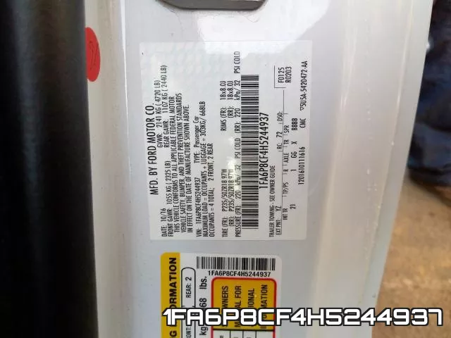 1FA6P8CF4H5244937 фото 2