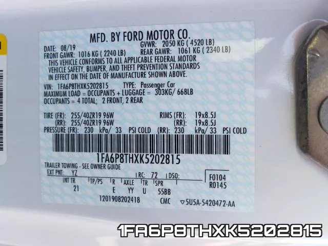 1FA6P8THXK5202815 фото 2