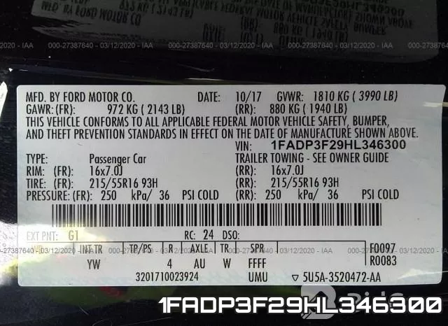 1FADP3F29HL346300 фото 10